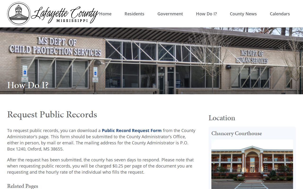 Lafayette County 24-hour release record request instructions