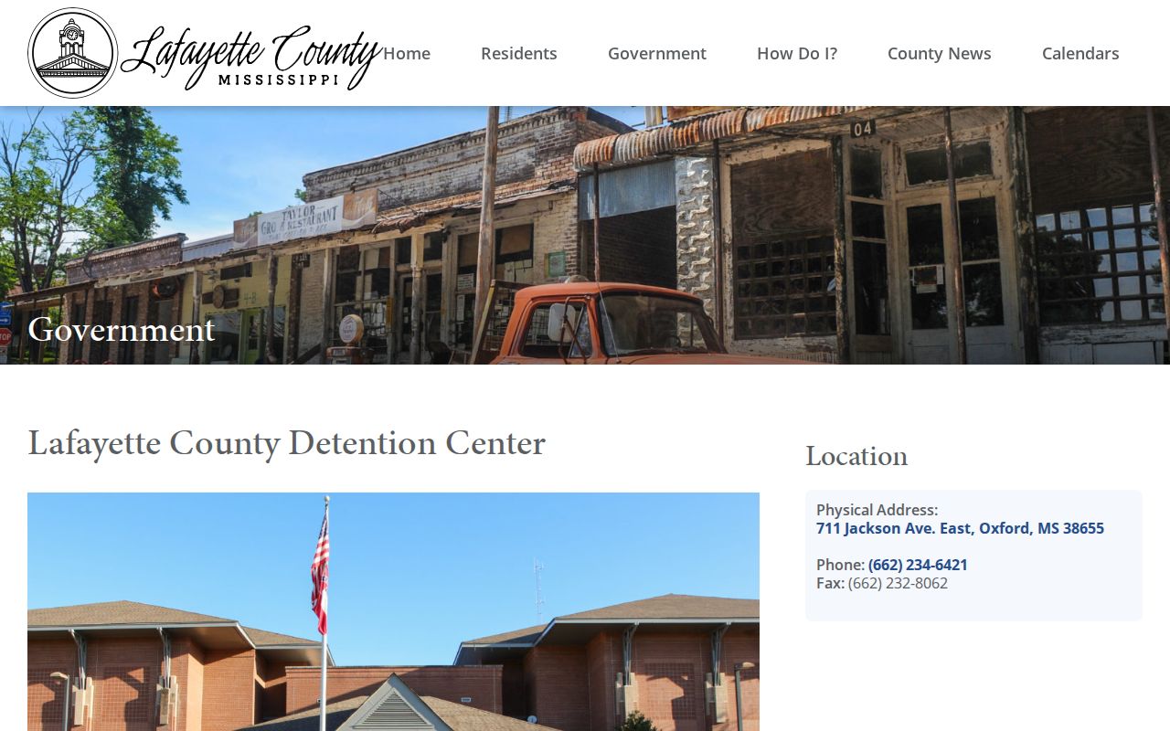 Official Lafayette County Detention Center release contact details